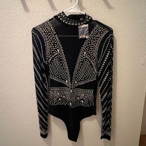 Black Studded Women's Top